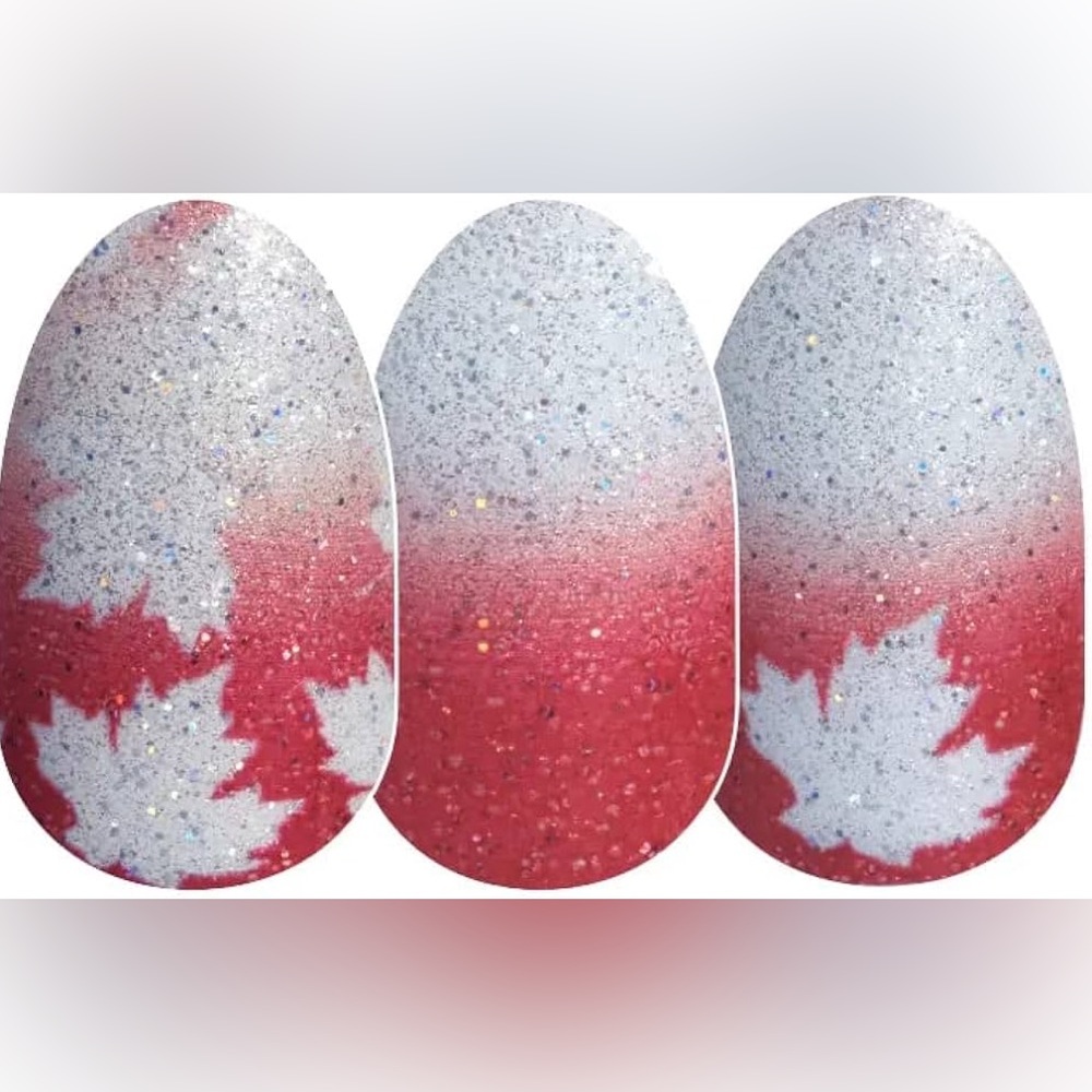 Color Street MAJESTIC MAPLE Leaves Red White Ombré Fall Leaf Glitter Set